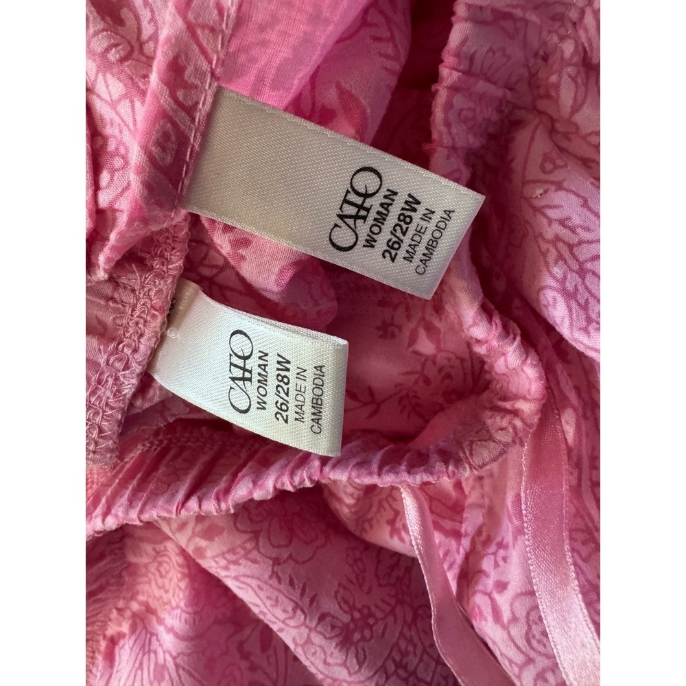 Cato Woman Pajama Set 26/28W Plus Size Pink Paisley Print Sleeveless Tank Pants - Picture 7 of 8